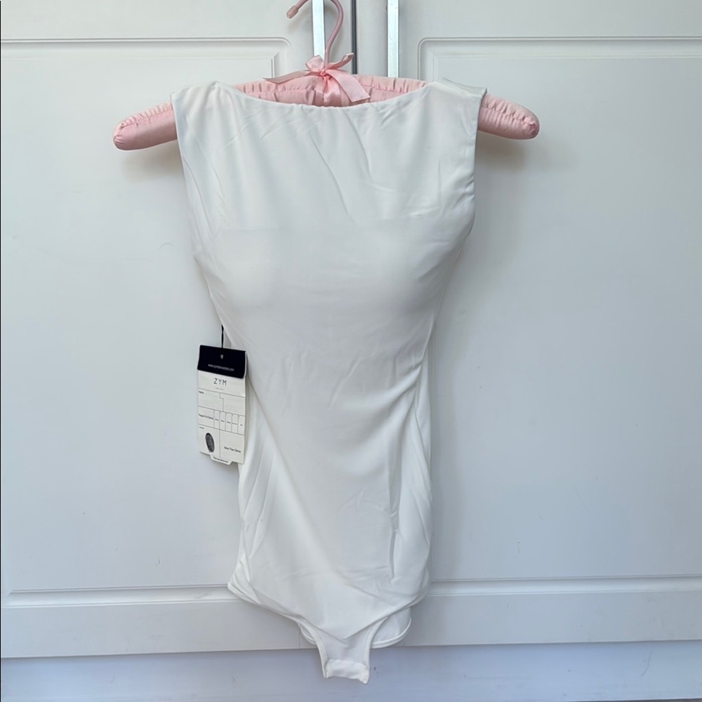 Elegant White Bodysuit/ Dance Leotard